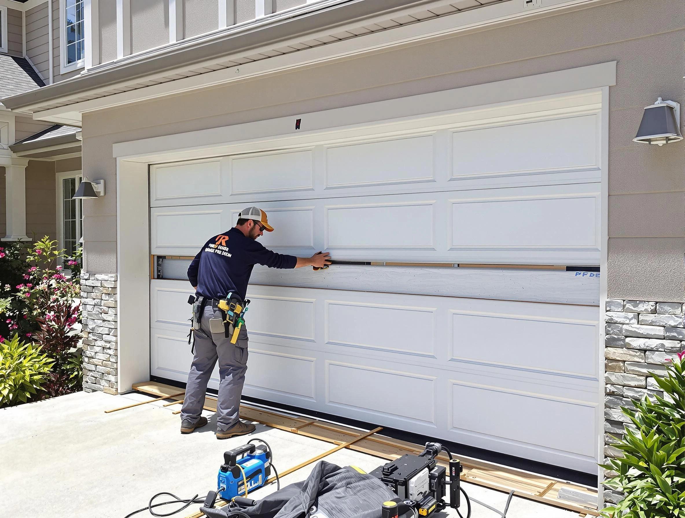 Lower Burrell Garage Door Repair team performing complete garage door replacement at Lower Burrell residence