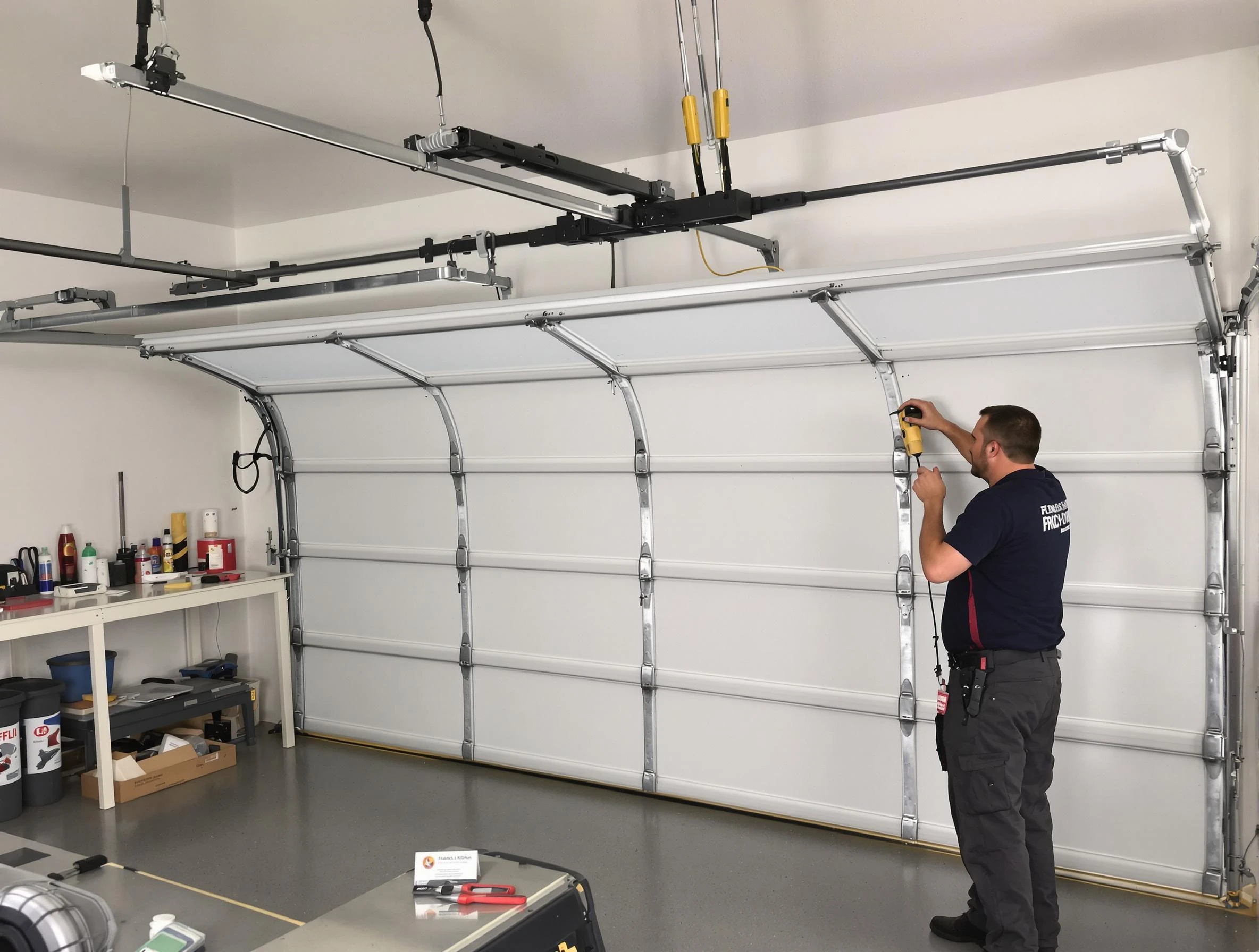 Lower Burrell Garage Door Repair certified technician performing overhead door system repair in Lower Burrell